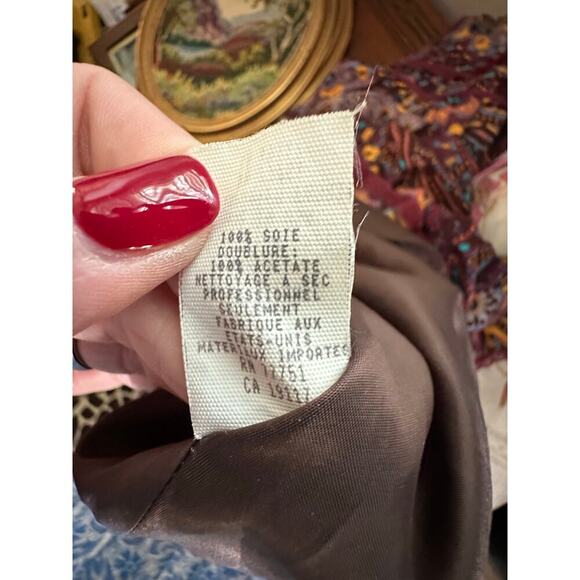 Vintage Betsey Johnson Women's Paisley Print 100% Silk Y2K 90s 2000s Size 4 - Picture 8 of 11